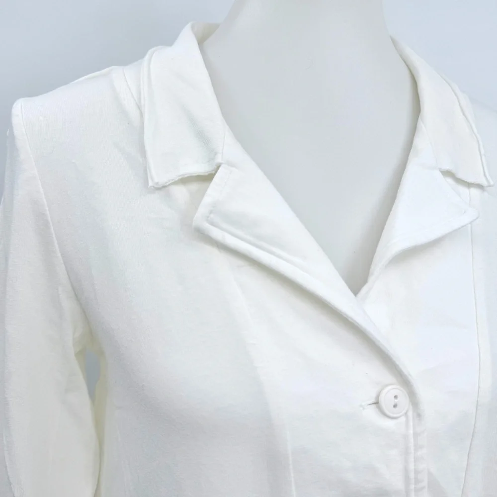 LUUKAA White Tiered Back Cotton Jersey Architectural Jacket